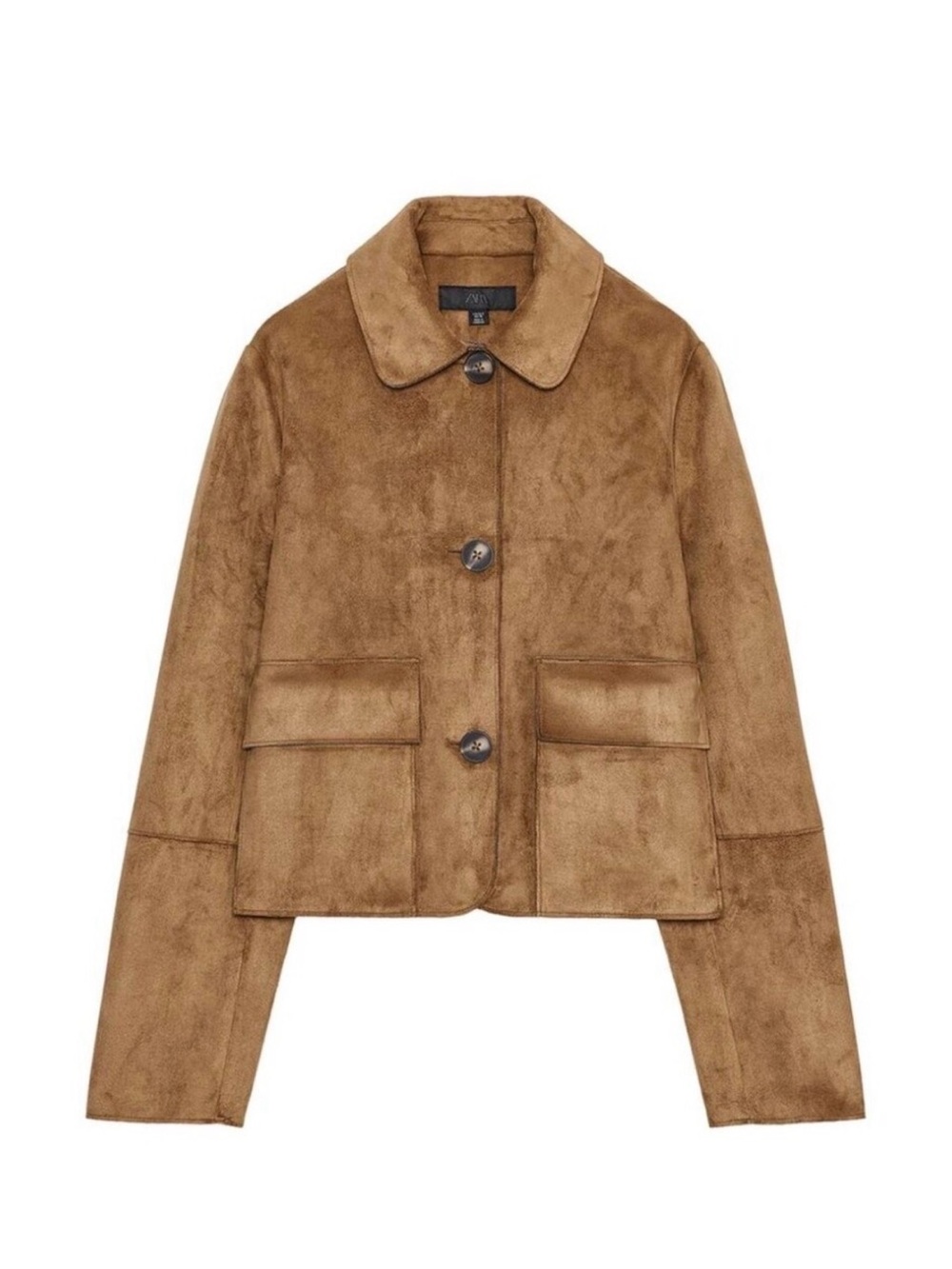 Zara Women’s Faux Suede Brown jacket, size Medium
